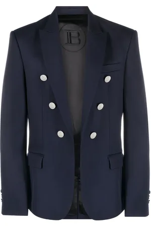 Balmain Embossed-button double-breasted blazer