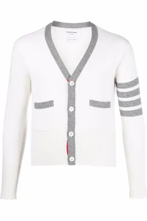 Thom Browne 4-Bar stripe cashmere cardigan