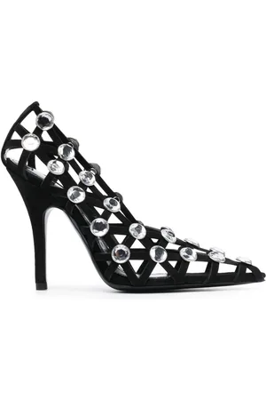 The Attico Grid 105mm rhinestone-embellished pumps
