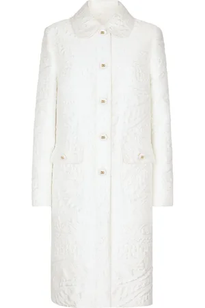 Dolce & Gabbana Floral-jacquard belted coat