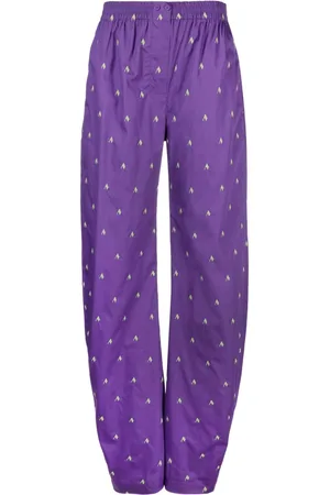 The Attico Logo-print wide-leg trousers