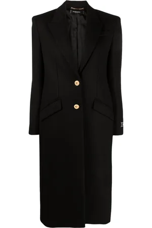 VERSACE Single-breasted wool-blend coat