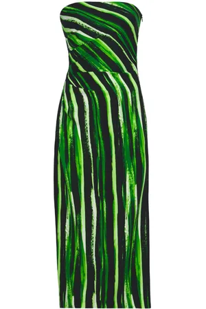 Proenza Schouler Graphic-print strapless midi dress