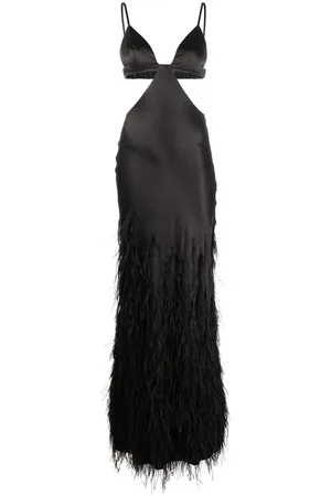 Cult Gaia Raisa feather-embellished gown
