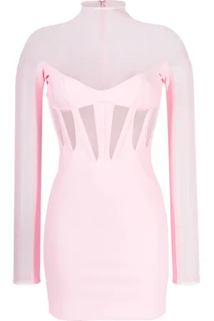 MUGLER Corset Illusion sheer-panels minidress
