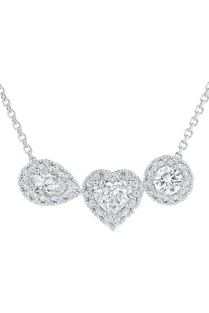 De Beers 18kt white gold Aura Trilogy diamond necklace