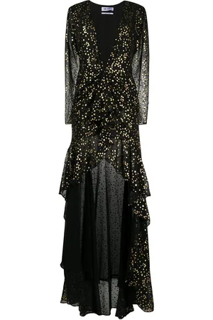 The Attico Star-print plunge-neck dress