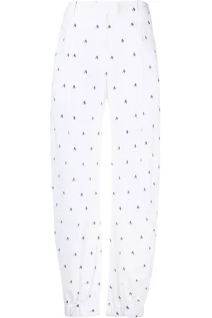 The Attico Rey logo-print wide-leg trousers