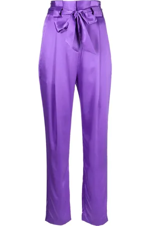 Michelle Mason High-waisted pleated silk trousers