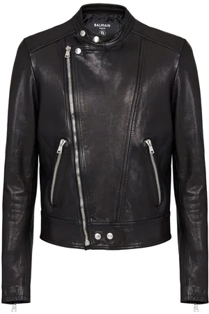 Balmain Polished-finish zip-fastening jacket