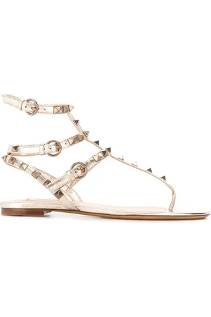 VALENTINO GARAVANI Rockstud metallic-effect sandals