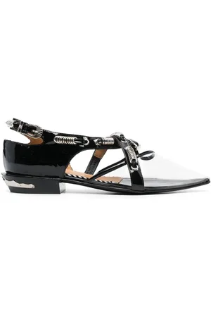 TOGA PULLA Ring-detail leather ballerina shoes