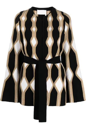 Chloé Intarsia-knit belted cardigan