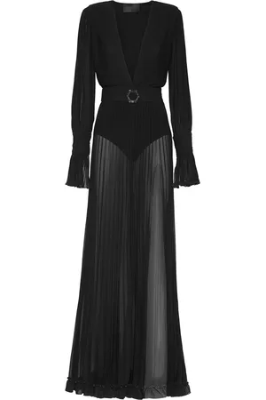 Philipp Plein Fully-pleated semi-sheer dress