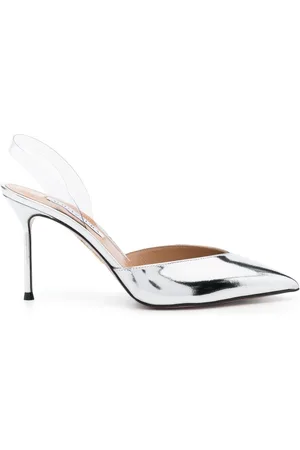 Aquazzura V Plexi 90mm slingback pumps