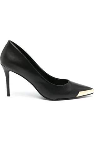 VERSACE Metal-toe 85mm leather pumps