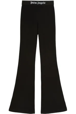 Palm Angels Logo-tape cotton flared leggings