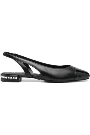 Stuart Weitzman Crystal Slingback leather ballerina shoes