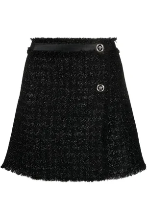 VERSACE Tweed wrap miniskirt