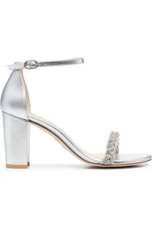 Stuart Weitzman NearlyNude 80mm metallic-finish sandals
