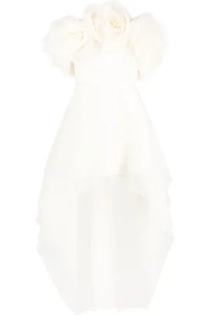 Ana Radu Floral-appliqué organza layered dress