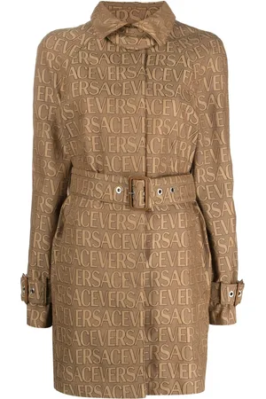 VERSACE Allover logo-jacquard trench coat