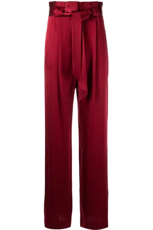 Michelle Mason High-waisted pleated silk trousers