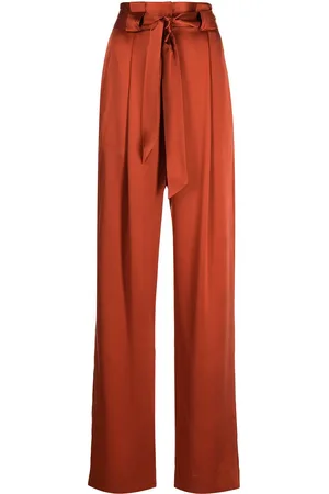 Michelle Mason High-waisted pleated silk trousers