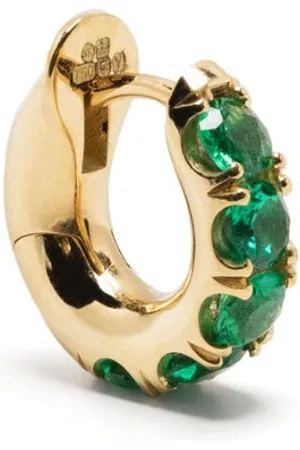 SPINELLI KILCOLLIN 18kt yellow gold Mini Macro emerald single hoop earring