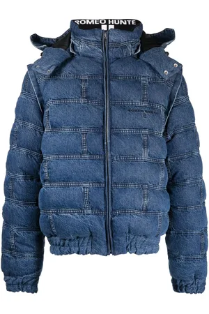 ROMEO HUNTE Striped denim puffer jacket