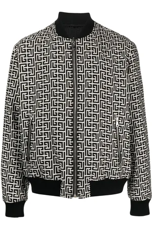 Balmain Monogram-pattern reversible bomber jacket