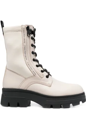 Calvin Klein Lace-up leather combat boots
