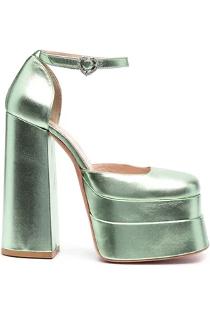 VIVETTA Metallic-finish leather pumps