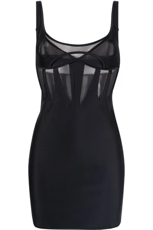MUGLER Panelled corset minidress