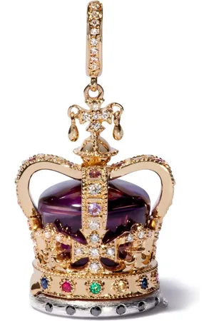 ANNOUSHKA 18kt yellow diamond Coronation Crown locket charm