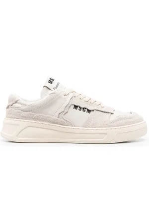 Msgm Logo-print leather sneakers