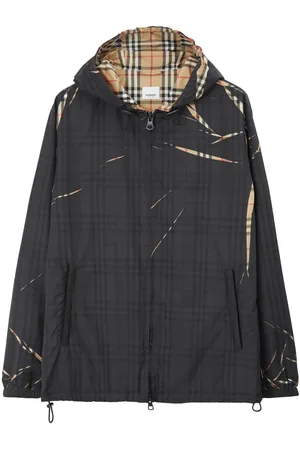 Burberry Sliced check hooded jacket