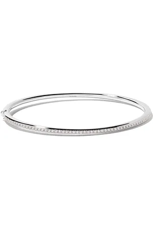 De Beers 18kt white gold DB Classic diamond bangle