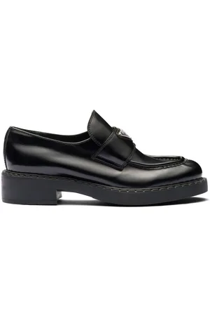 Prada Chocolate brushed leather loafers