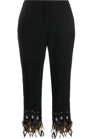 Paco rabanne Studded-ankles cropped trousers