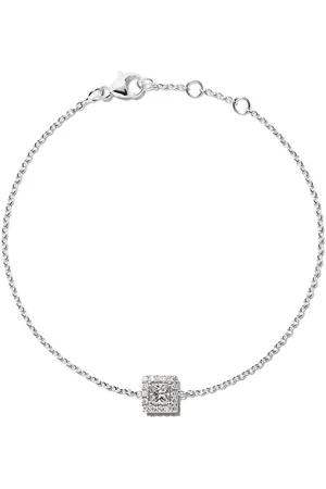 De Beers 18kt white gold Aura princess-cut diamond bracelet