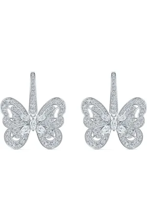 De Beers 18kt white gold Portraits of Nature Butterfly diamond earrings