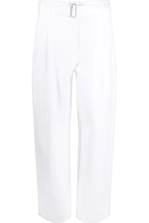 Serafini Belted cotton gabardine trousers