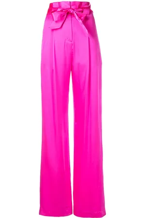 Michelle Mason High-waisted pleated silk trousers