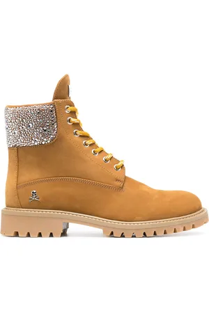 Philipp Plein Crystal-embellished suede boots
