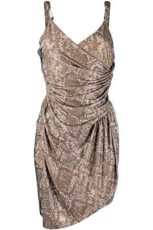 Philipp Plein Python-print embellished mini dress