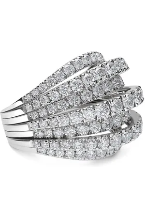 Leo Pizzo 18kt white gold diamond Waves ring
