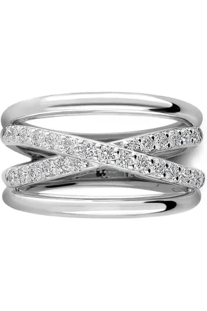 Leo Pizzo 18kt white gold diamond Waves ring