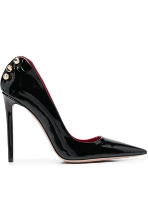 HARDOT 110mm bar-detail patent leather pumps