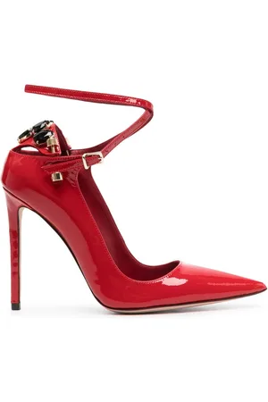 HARDOT 120mm crystal-embellishment leather pumps